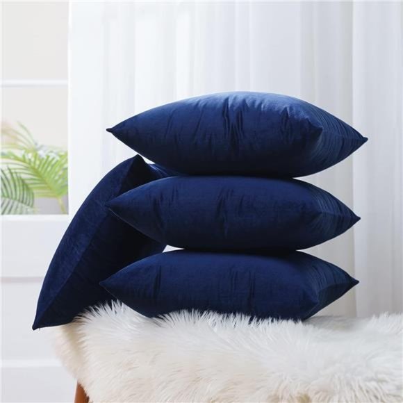 Pack of 4Velvet Throw PillowCovers Decorative Soft CozySolid Luxury Cushion Case - Picture 2 of 7